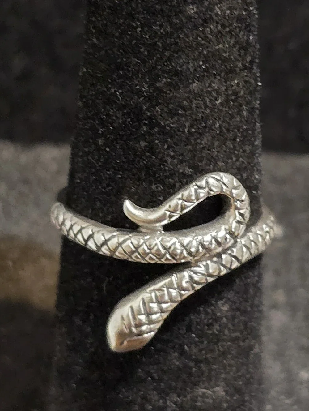 Adjustable Size 4-5 Sterling Silver Snake Design Ring 925